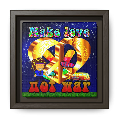 love peace - framed canvas art ('snoops' background)