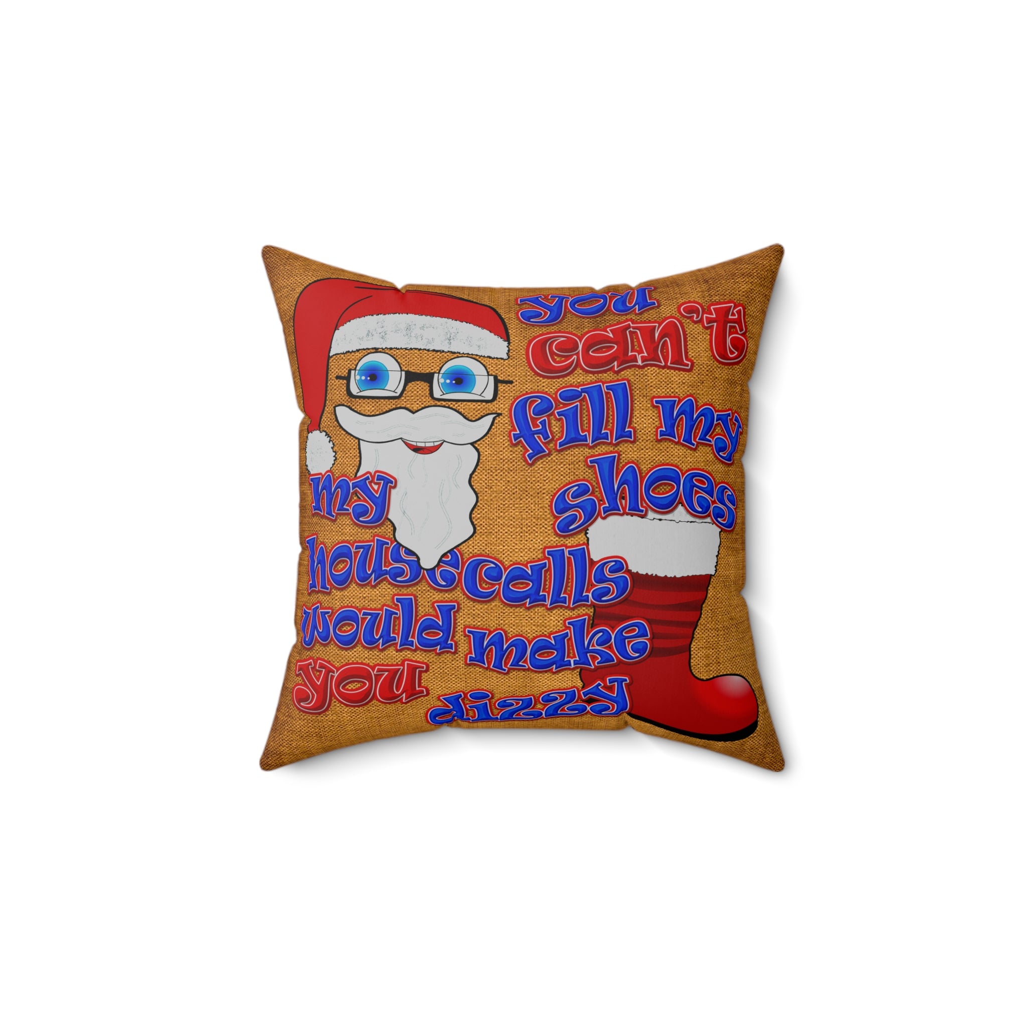 santa's shoes - Spun Polyester Square Pillow - (brown papyrus)