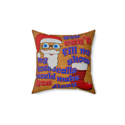 santa's shoes - Spun Polyester Square Pillow - (brown papyrus)