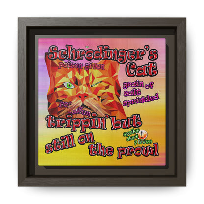 schrodinger's cat - framed canvas art (color blur)