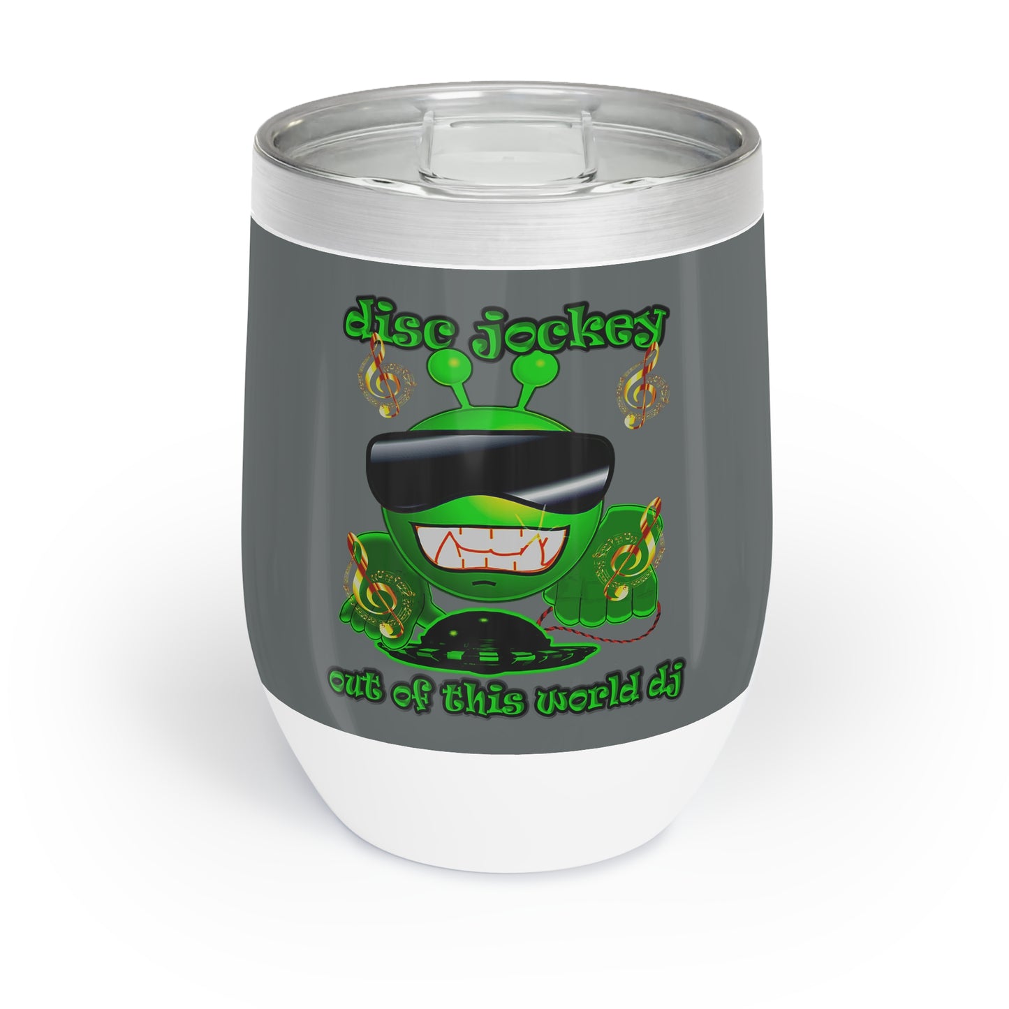 disc jockey - Chill Wine Tumbler (dark grey)