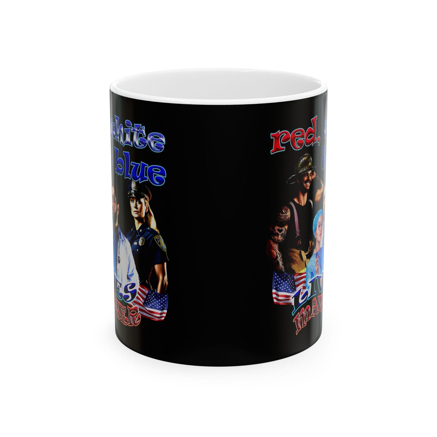 rw&b lives matter - White Mug (black)
