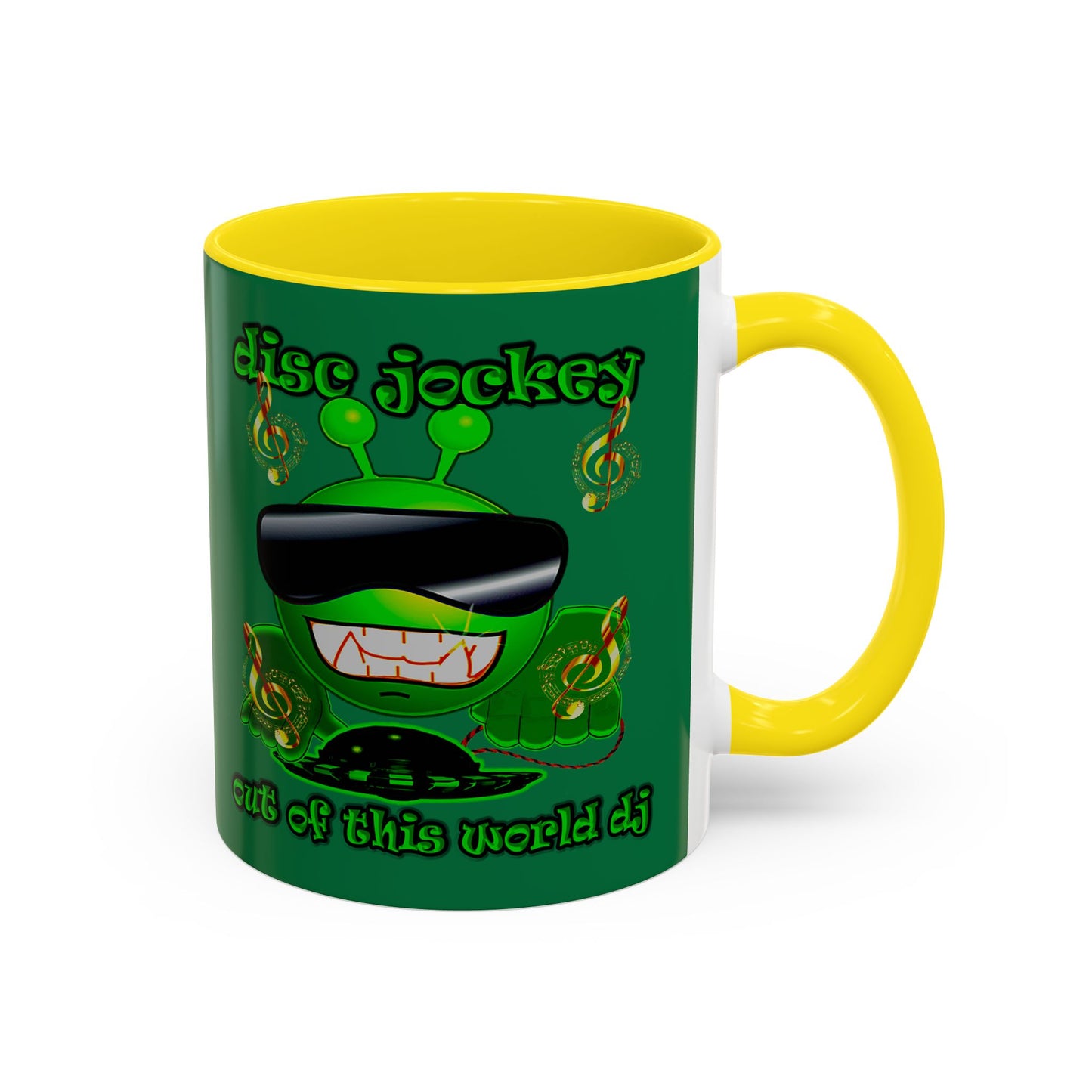 disc jockey - Accent Mug (dark green)