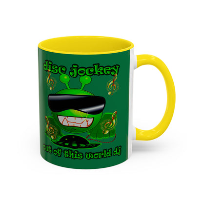 disc jockey - Accent Mug (dark green)