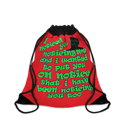 noticed you noticing - Drawstring Bag (red)