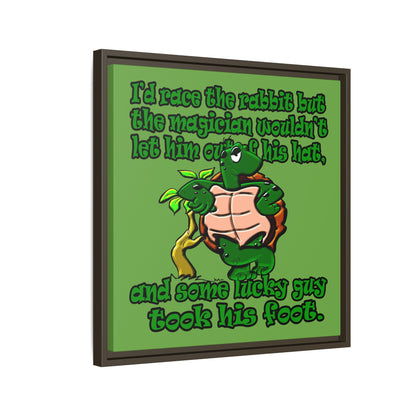 turtle race - framed canvas art (green)