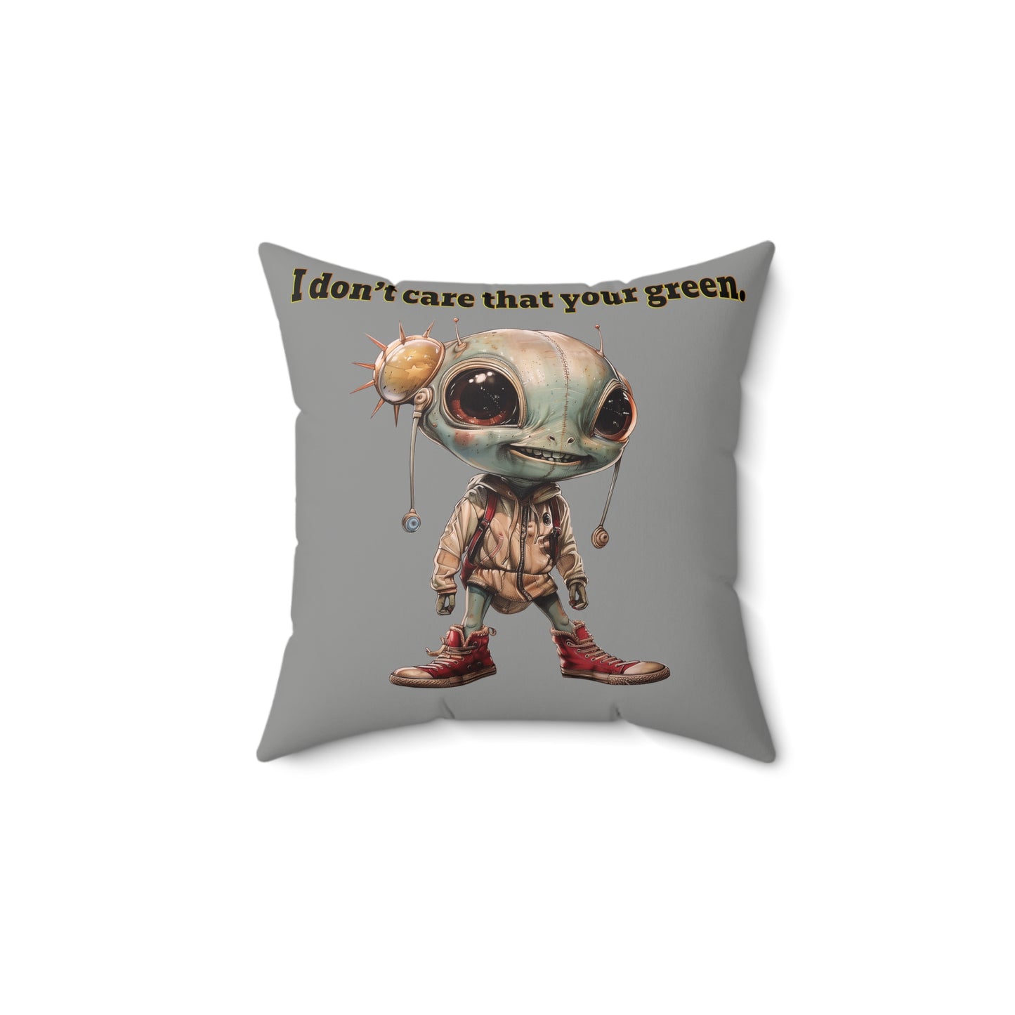 I don't care that your grey - Faux Suede Square Pillow - (grey)
