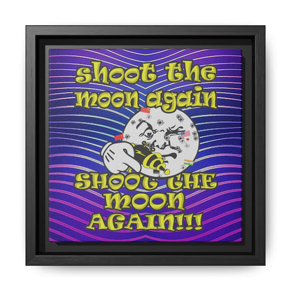 shoot the moon again - framed canvas art (purple wave)