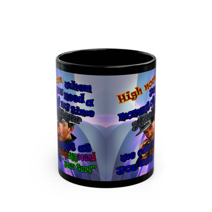 high noon - Black Mug (grey-pink wave)