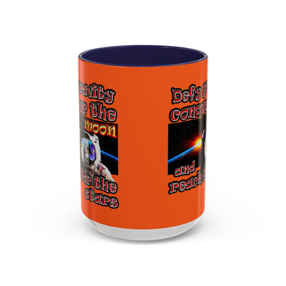 defy conquer reach - Accent Mug (orange)