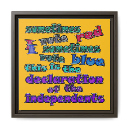 declaration of the independents - framed canvas art (yellow)