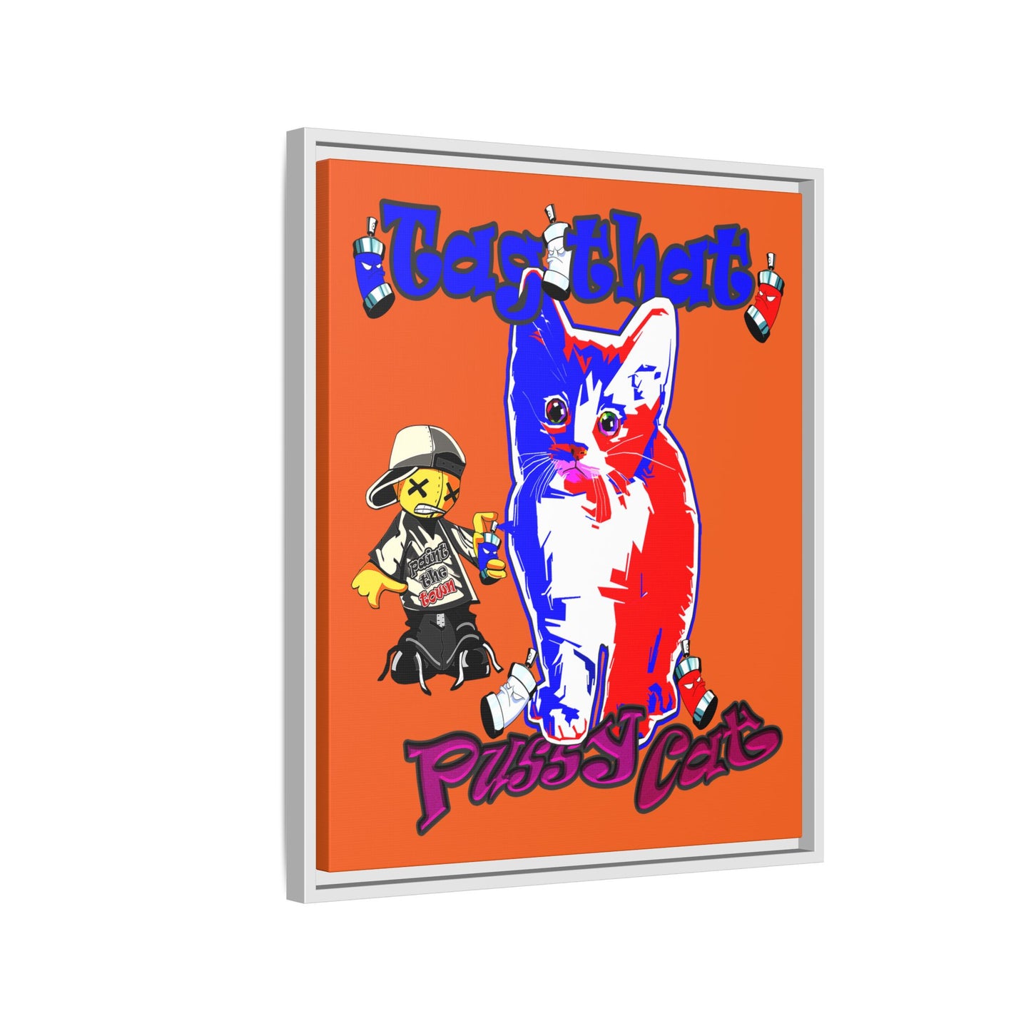tag that - framed canvas art (orange)