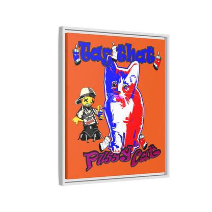 tag that - framed canvas art (orange)
