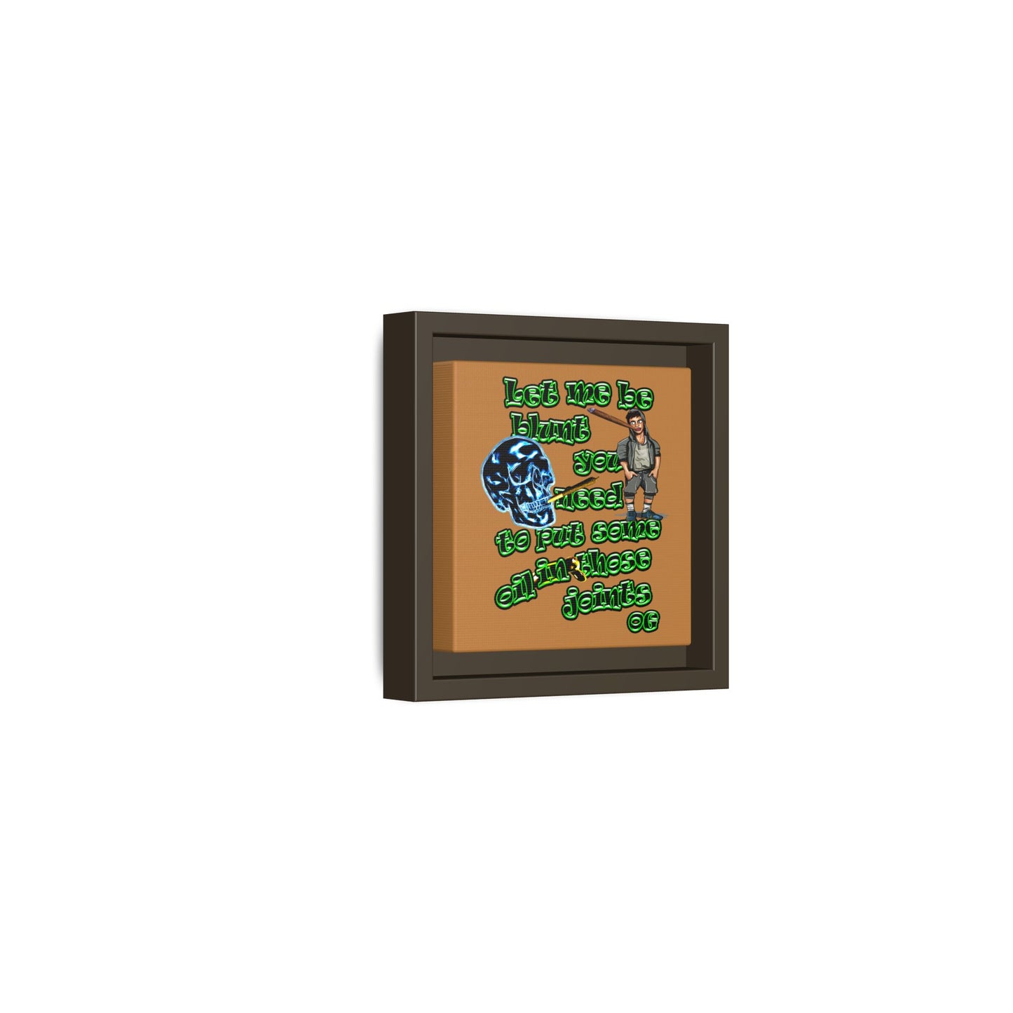 og - framed canvas art (light brown)