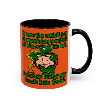 turtle race - Accent Mug (orange)