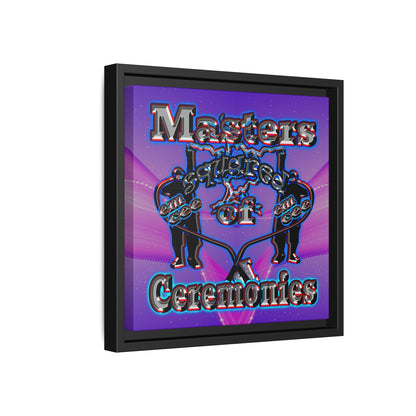 em cee squared - framed canvas art (purple-pink wave)