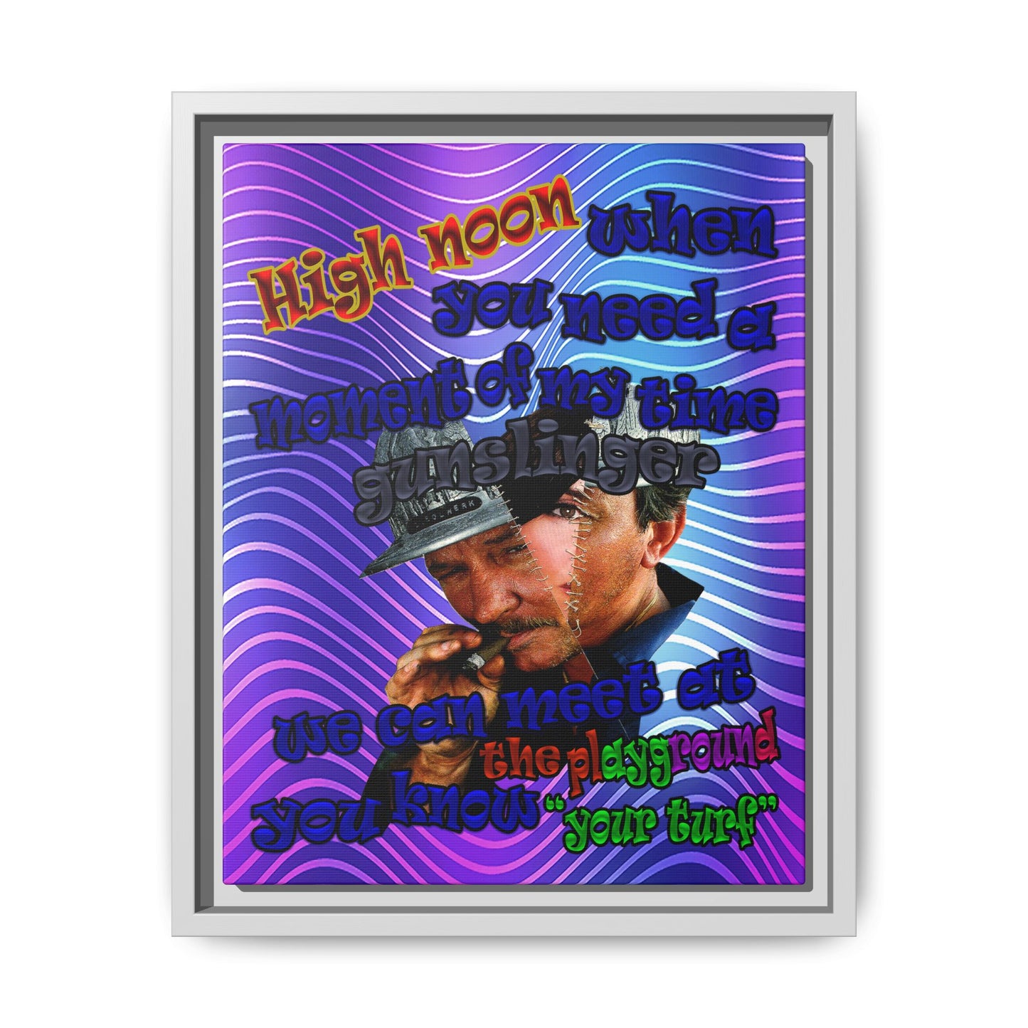 high noon - framed canvas art (purple wave)
