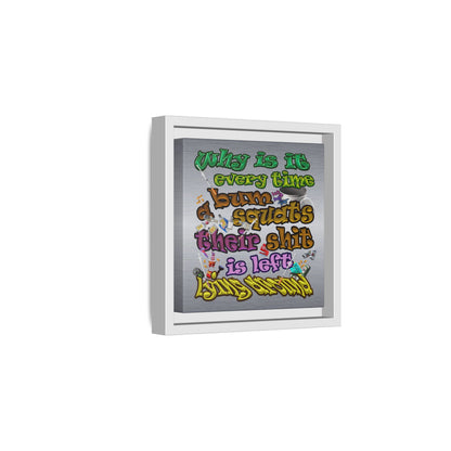 the bum's shit - framed canvas art (brushed nickel)