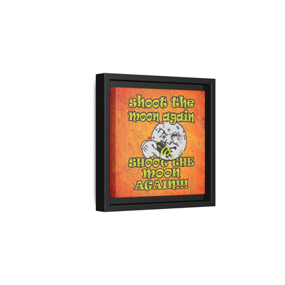 shoot the moon again - framed canvas art (burnt orange)