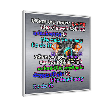 doggystyle - framed canvas art (brushed nickel)