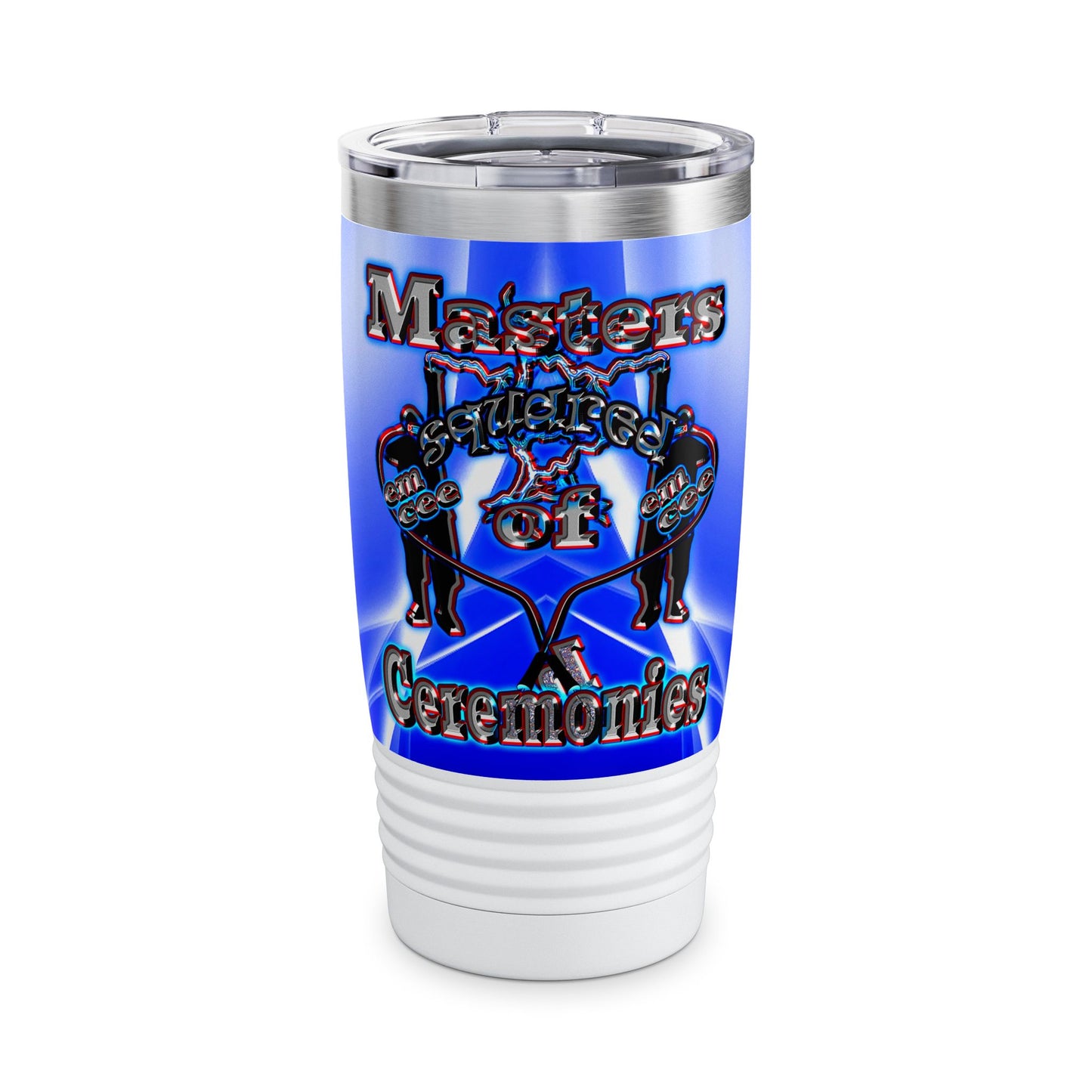 em cee squared - Ringneck Tumbler, 20oz (blue-white wave)