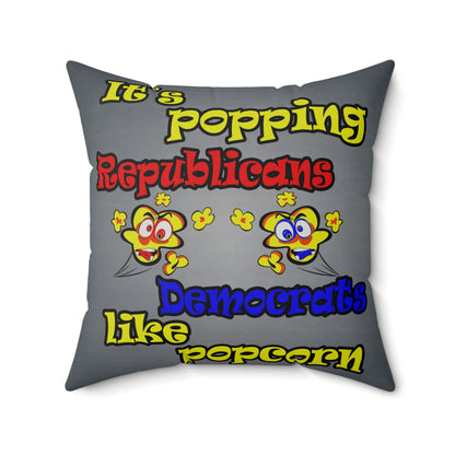 popping like popcorn - Spun Polyester Square Pillow - (grey-light grey)