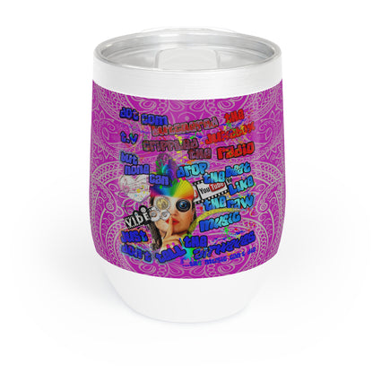 drop the beat - Chill Wine Tumbler  (pink swirl)