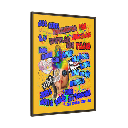 drop the beat - framed canvas art (yellow)