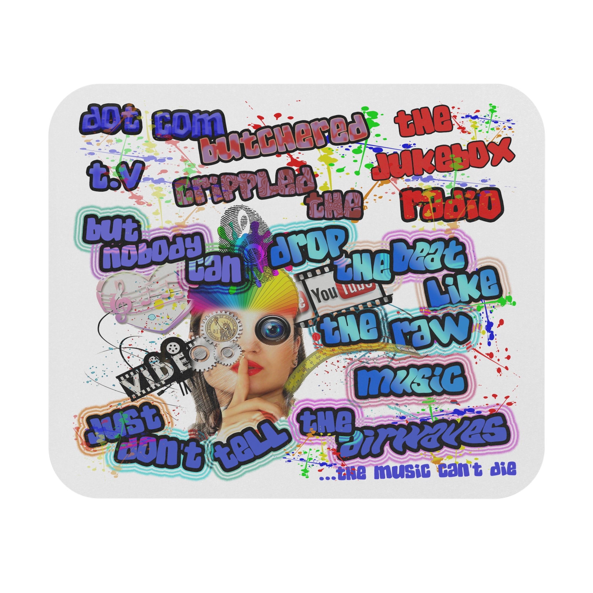 drop the beat - Mouse Pad (Rectangle) (white)