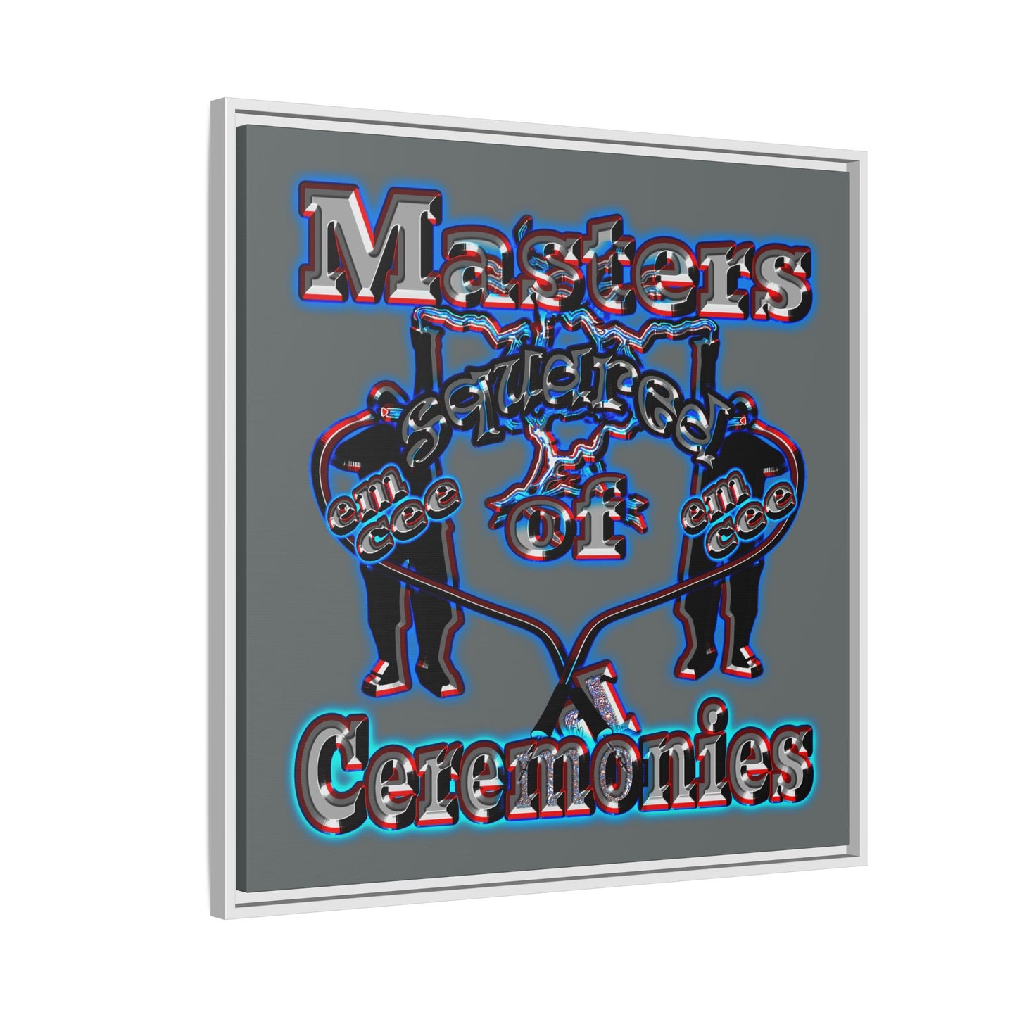 em cee squared - framed canvas art (dark grey)