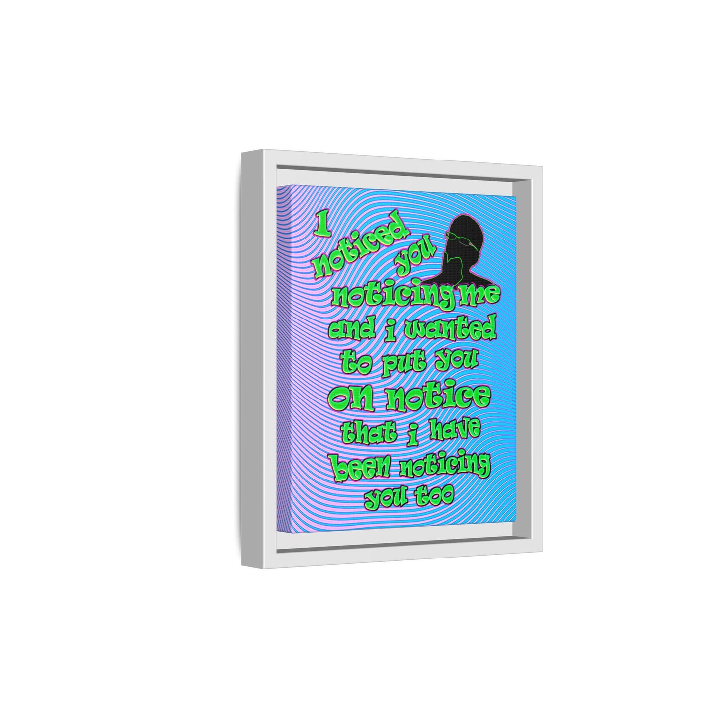 noticed you noticing - framed canvas art (light blue-purple wave)