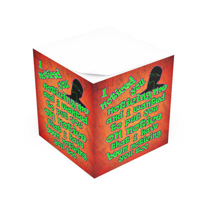 noticed you noticing - note cube (burnt orange)