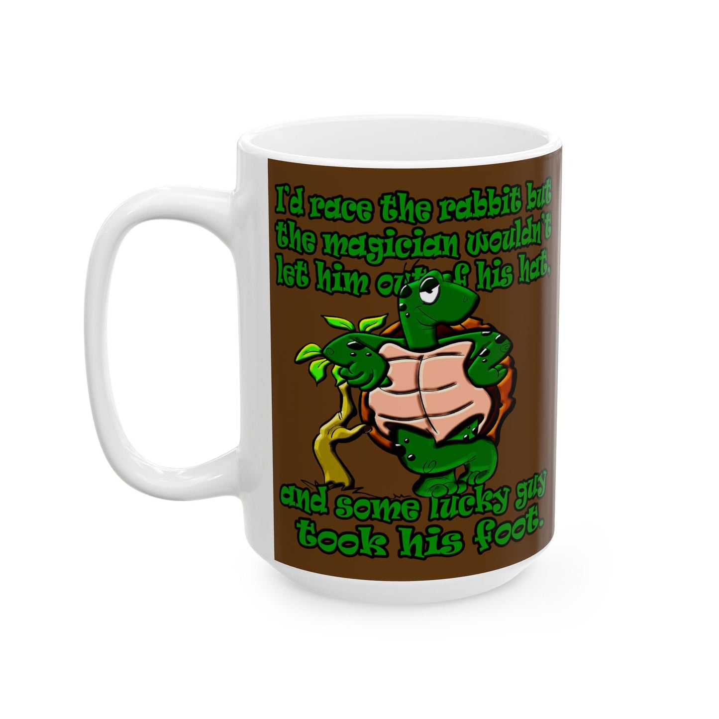 turtle race - White Mug (brown)
