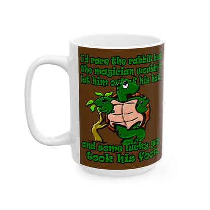 turtle race - White Mug (brown)
