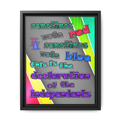 declaration of the independents - framed canvas art (rainbow split)