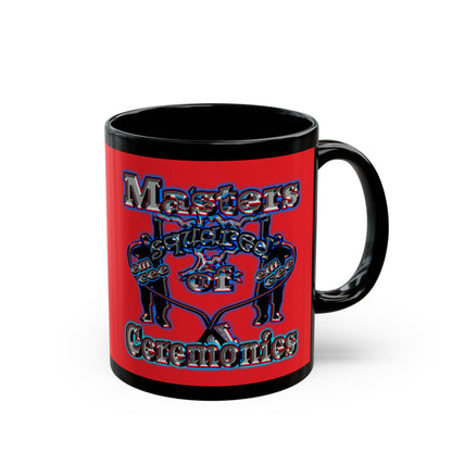 em cee squared - Black Mug (red)