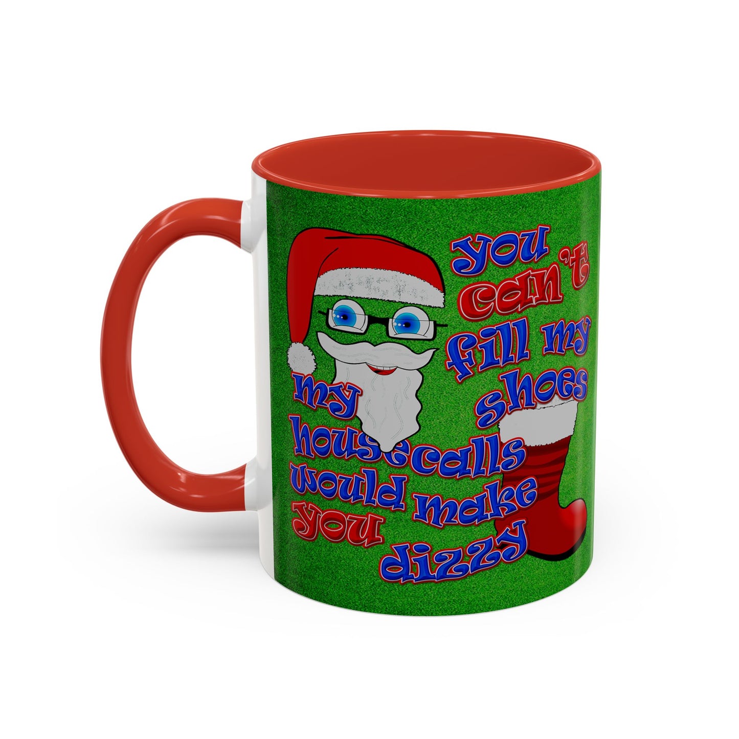 santa's shoes - Accent Mug (green turf)