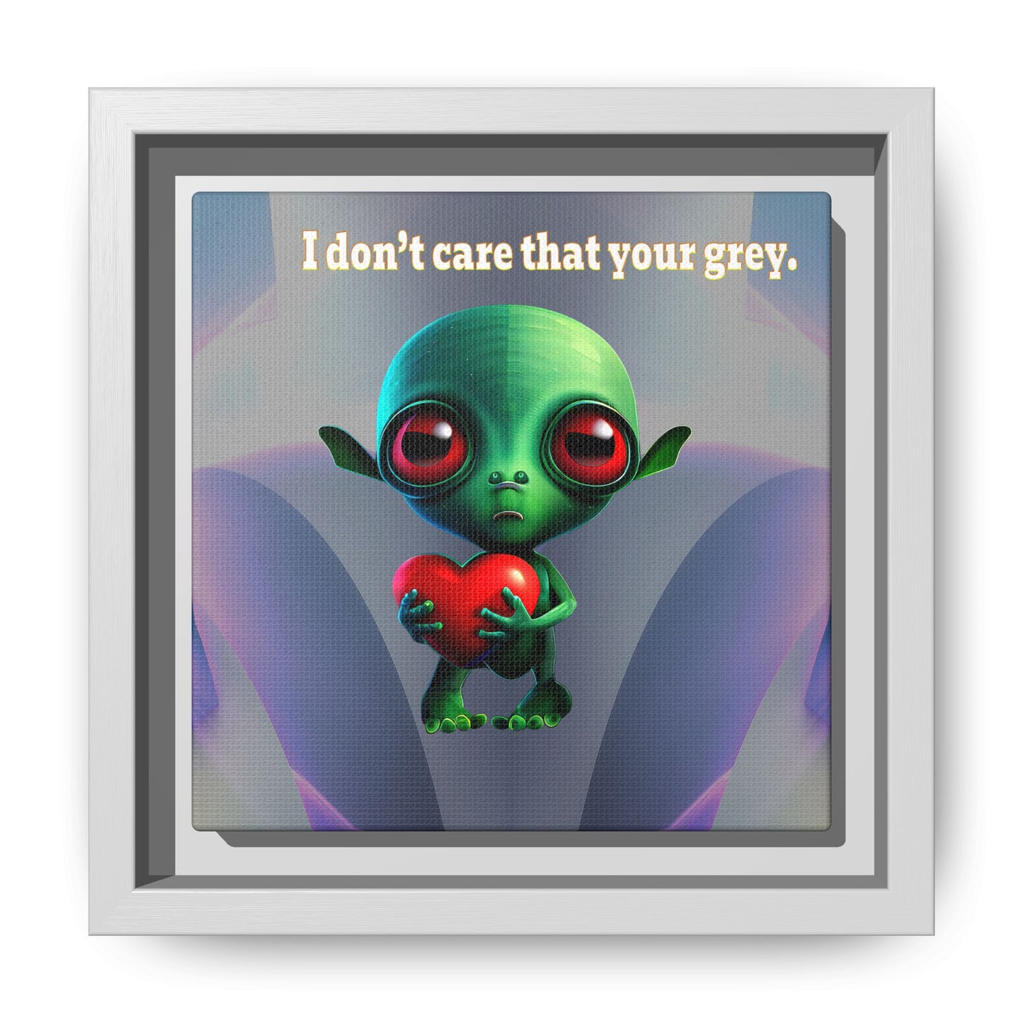 I don't care that your grey - framed canvas art (grey-pink wave)
