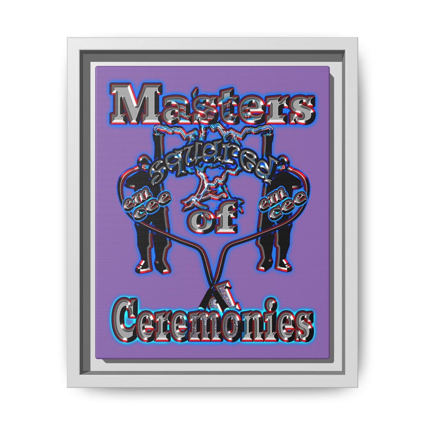 em cee squared - framed canvas art (light purple)