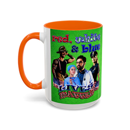 rw&b lives matter - Accent Mug (green turf)