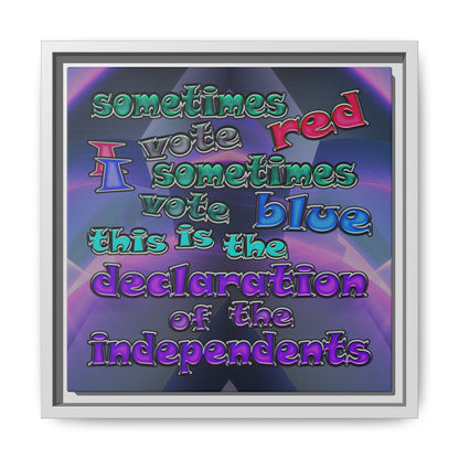 declaration of the independents - framed canvas art (grey-pink wave)