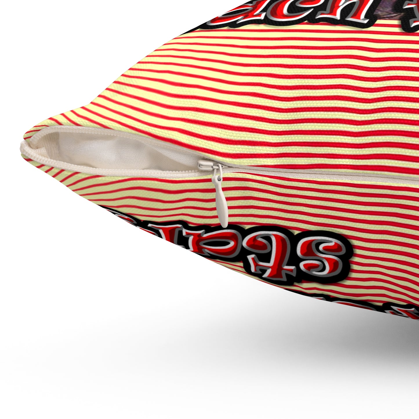 defy conquer reach - Spun Polyester Square Pillow - (yellow-orange wave)