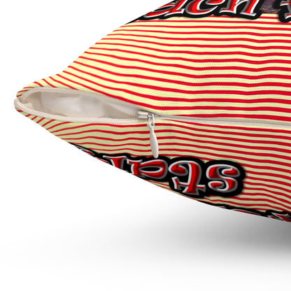 defy conquer reach - Spun Polyester Square Pillow - (yellow-orange wave)