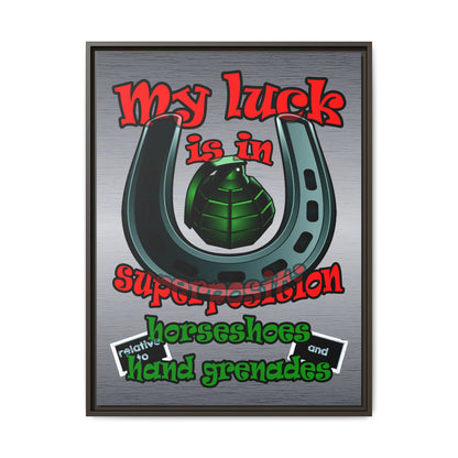 my luck - framed canvas art (brushed nickel)