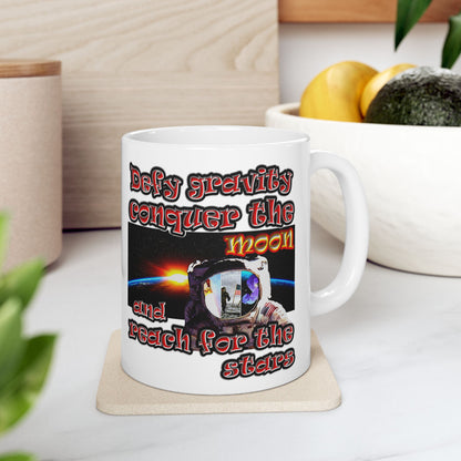 defy conquer reach - White Mug (white)