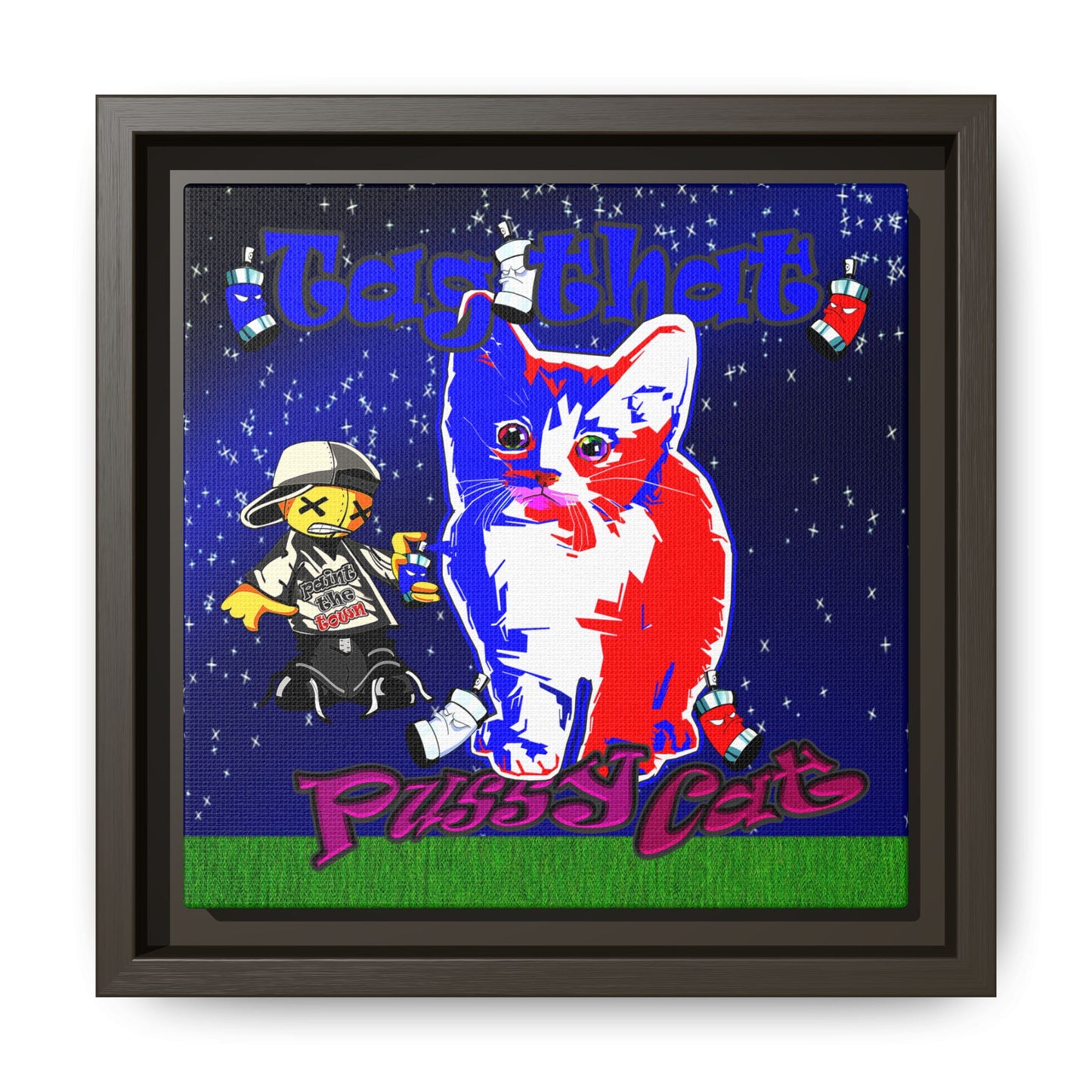 tag that - framed canvas art ('snoops' background)