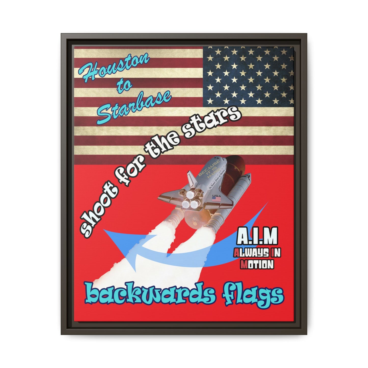 shoot for the stars - framed canvas art (red)