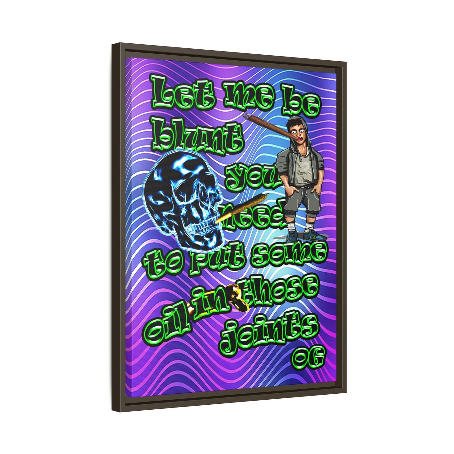 og - framed canvas art (purple wave)