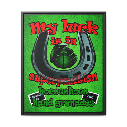 my luck - framed canvas art (green turf)