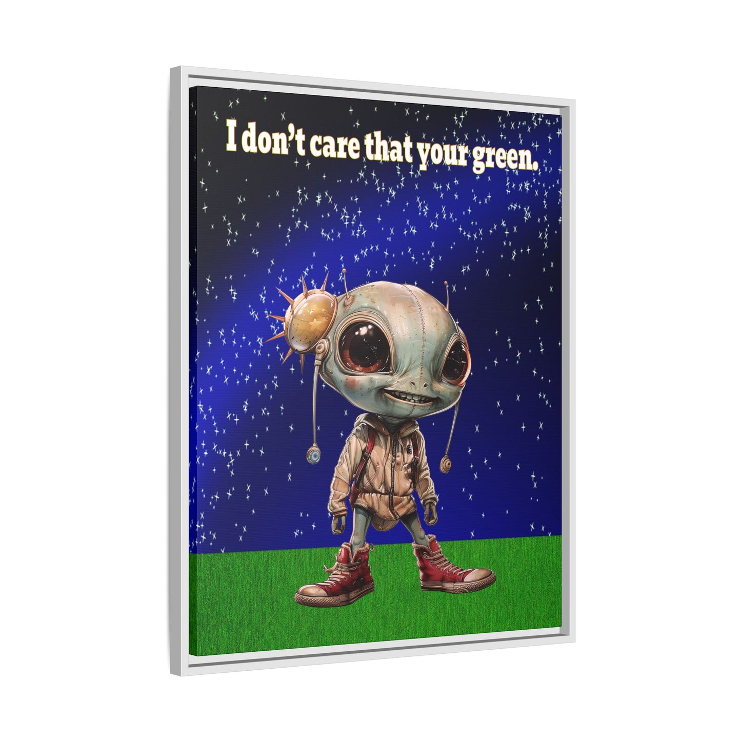 I don't care that your green - framed canvas art ('snoops' background)
